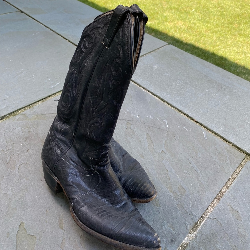 90’s Vintage Black Justin Cowboy Boots